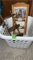 Laundry Basket with Shelf, framed Calendar