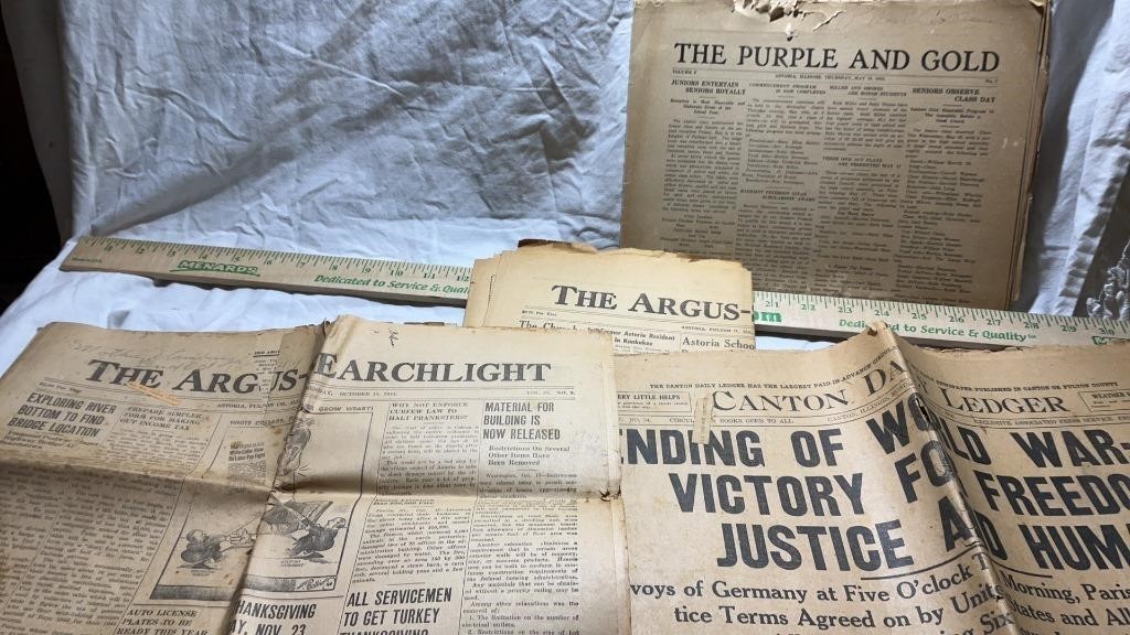 Old.Area Newspapers,1918, 1932,1944,1952