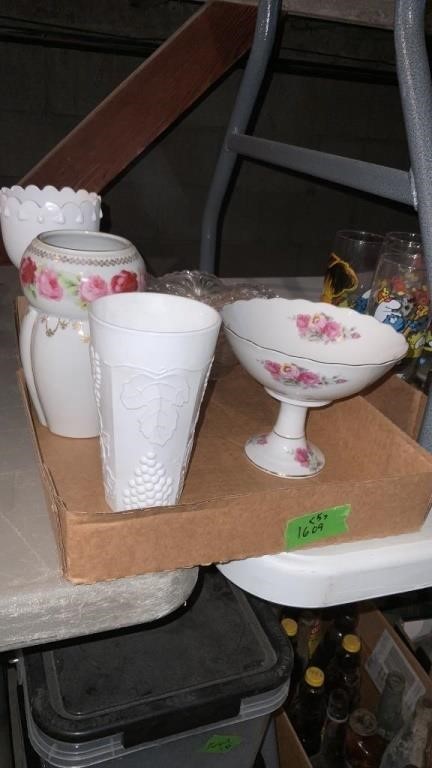 Milk Glass Vase, Vases