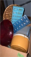 Variety of Plastic bowls, containers, ice cube