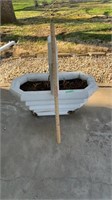 Wood Basket Shape Flower Pot