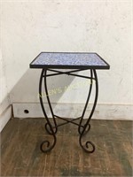 METAL SIDE  TABLE WITH MOSAIC TOP