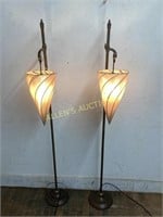 2 UNIQUE MATCHING FLOOR LAMPS