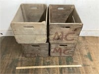 4 EARLY  WOODEN CRATES