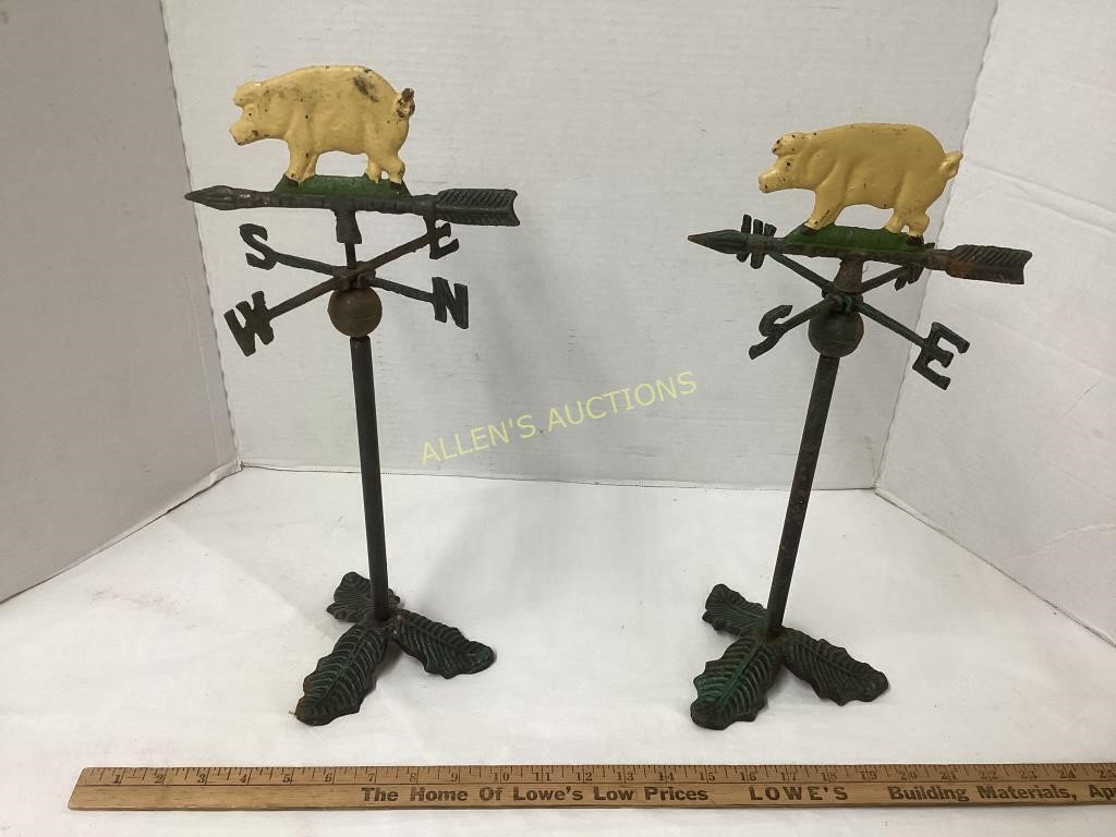 2 SMALL PIG WEATHER VANES