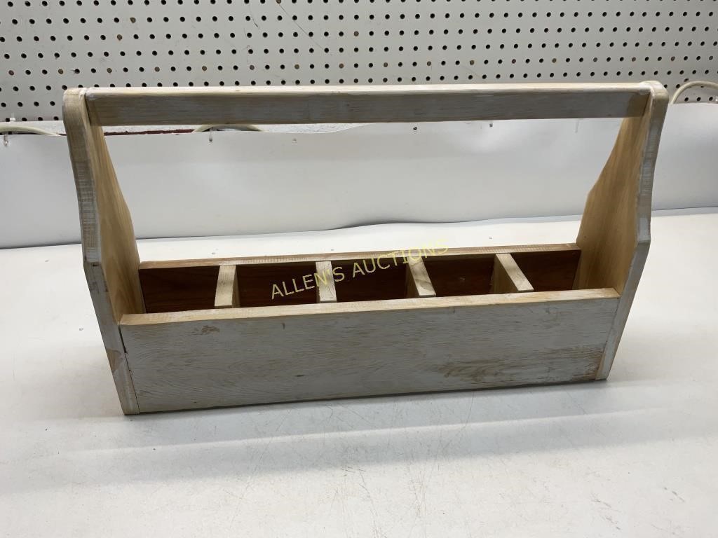 PRIMATIVE 5 HOLE WOODEN TOOL BOX