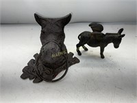 CAST IRON HORSE HEAD AND FLYING MULE