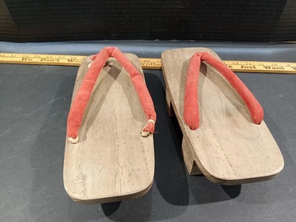 Pair of Raised Wooden Shoes