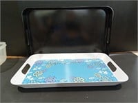 Zak Designs Trays - One Black  One Blue and White