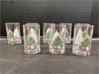 Eight Cute Christmas Themed Juice Glasses