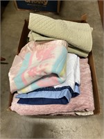 Box of blankets& throws