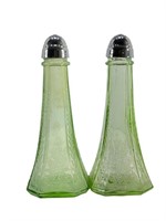 Uranium Depression Glass Salt & Pepper Shakers
