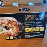 Bella Copper Titaian 12"x12" Skillet NIB