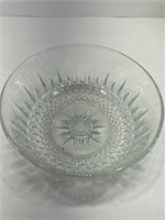 Pressed Diamond Pattern Crystal Glass Bowl