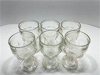 Set of 6 Antique Honeycomb Goblet Glasses