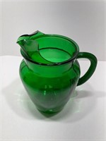 Green Glass Water Pitcher