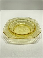 Amber Federal Madrid Glass Butter Dish