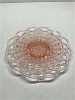 Vintage Pink Depression Glass Candy Dish