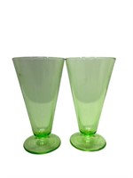 Pair of Green Uranium Glasses