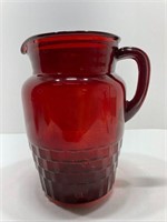 Ruby Red Depression Glass Pitcher
