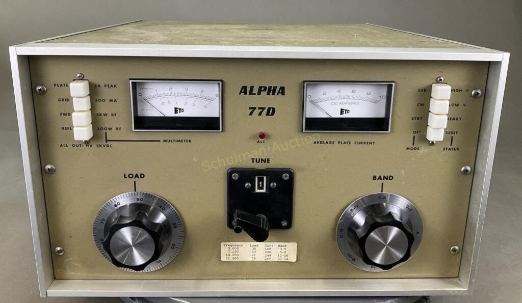 Alpha 77D PA-77DF Amplifier w/Dual 8877's