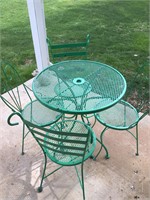 Metal Patio Table With 4 Chairs Vintage Style