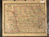 1855 Johnson's Iowa And Nebraska