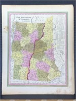 1846 Hand Colored New Hampshire And Vermont