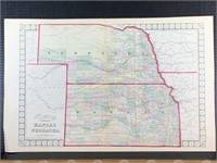1874 Mitchell's Kansas And Nebraska