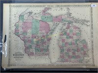 1864 Johnson And Ward Wisconsin And Michigan