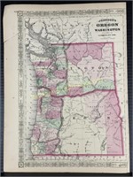 1865 Johnson's Oregon, Washington, And Minnesota