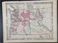 1860s Johnson's Washington, Idaho, And Oregon