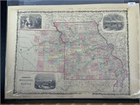 1860 Johnson's Missouri And Kansas