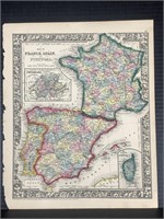 1862 Mitchell's France, Spain And Portugal