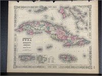1863 Johnson's Cuba, Jamaica, And Porto Rico