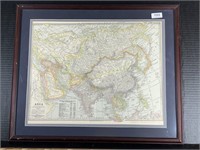 1934 Framed Map Of Asia