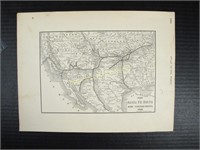 1889 Santa Fe And Missouri Pacific Railroad Maps
