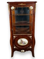 Louis XV Upright Display Case W/ Porcelain Insert