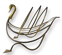 Attr. Maison Jensen Brass Swan Magazine Rack