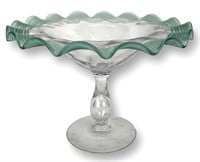Steuben Threaded Glass Compote