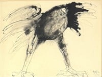 Leonard Baskin "Strident Bird" Ink on Paper 1965