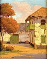 Alfredo Lobos "Casa Colonial Santiago" Oil Canvas