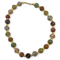 14K Gold & Murano Glass Bead Necklace