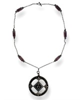 Paye & Baker Edwardian Silver & Stone Necklace