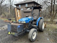 2001 NEW HOLLAND TN70 TRACTOR W/FLAIL MOWERS