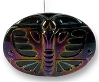 Carnival Glass Butterfly Hat Pin