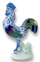 Herend Hungry Fishnet Cockerel Figurine