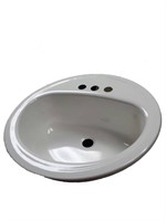 Laurel Round Drop-In Bathroom Sink in White