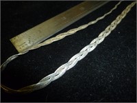 Sterling Silver Braided Herringbone 28" Necklace
