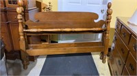 Vintage full size maple bed with wood frame